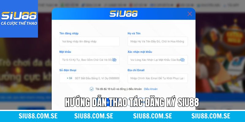 Tiến trình thực hiện các bước đăng ký trên Siu88 nên nắm